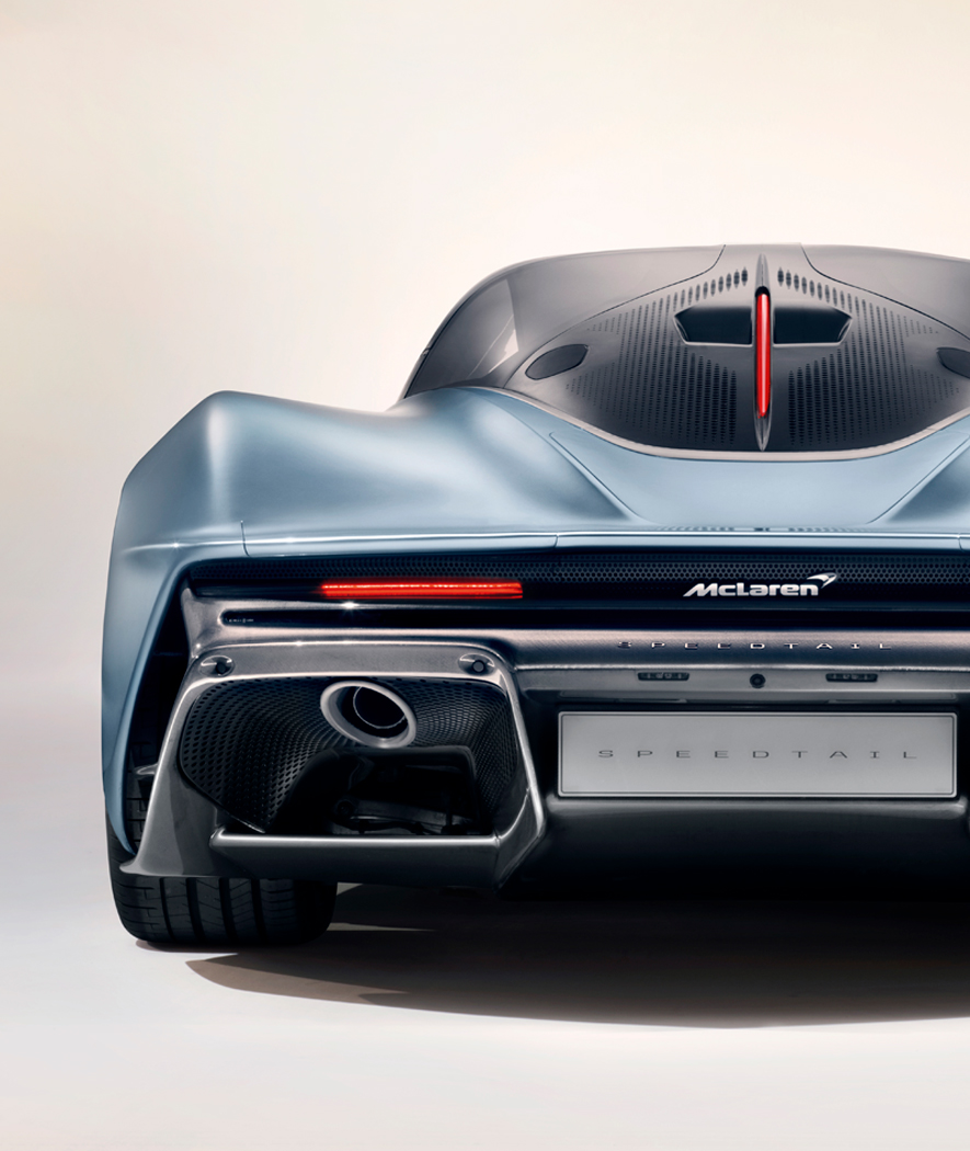 Rear view of McLaren Speedtail.